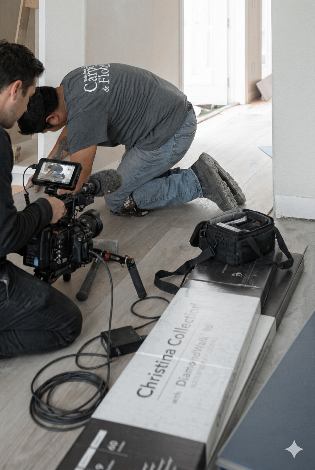 Video production on a construction site